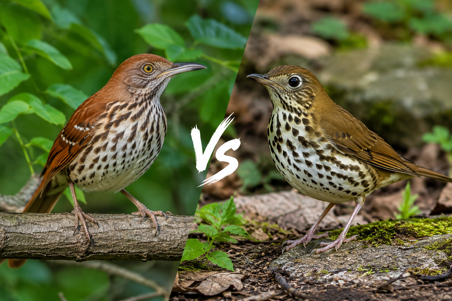 Brown Thrasher vs. Wood Thrush: Identification, Songs & Habitat