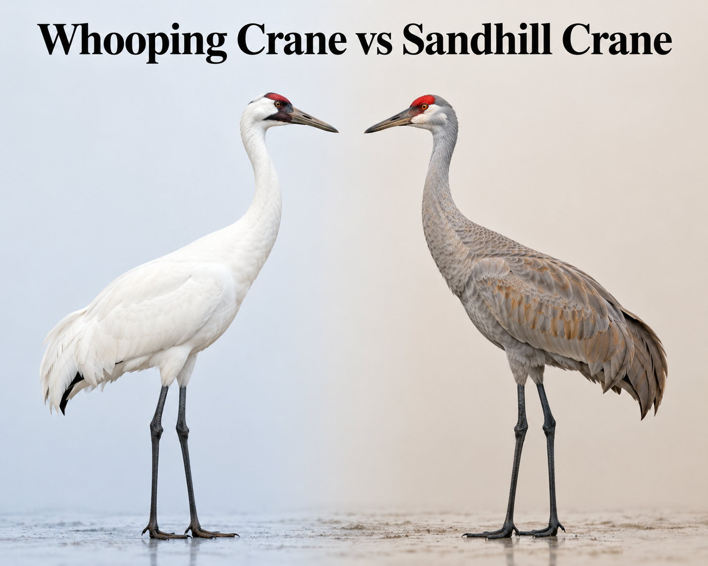 Whooping Crane vs Sandhill Crane: Differences & Identification Guide