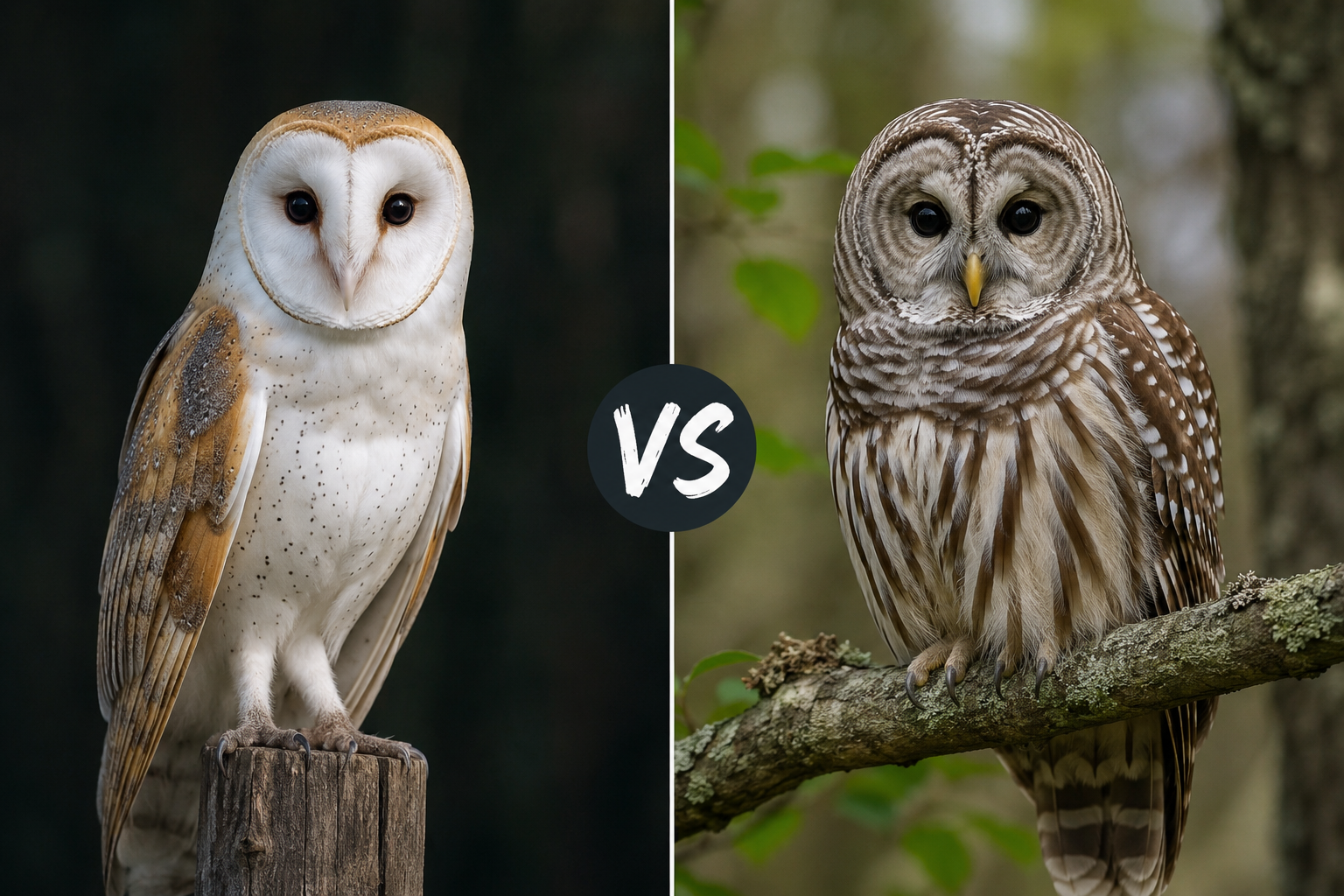 Barn Owl vs Barred Owl: Key Differences, Identification & Habitat