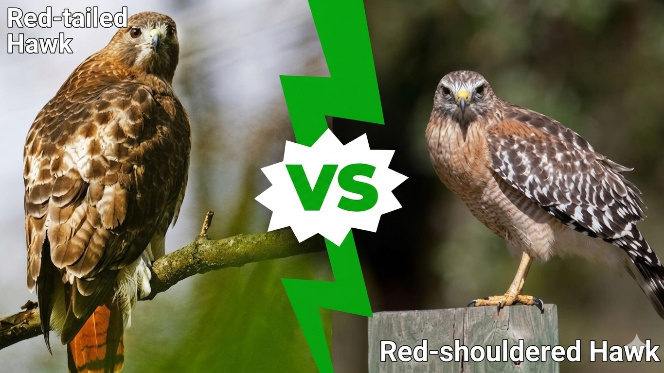 Red-tailed Hawk vs Red-shouldered Hawk: How to Identify Them