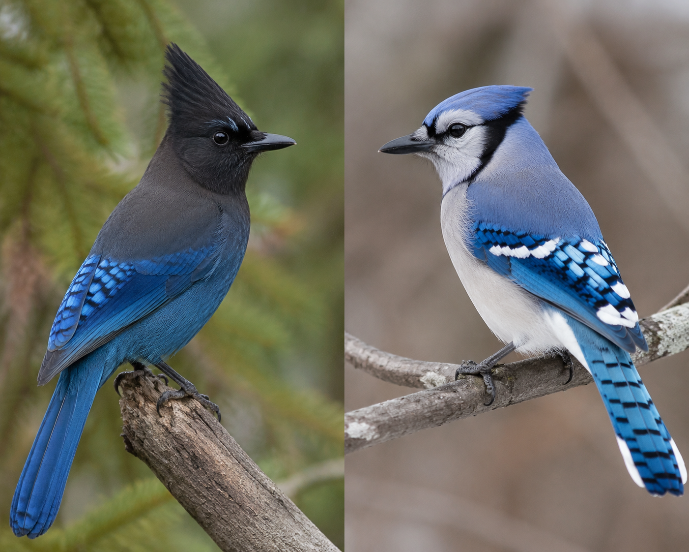 Steller’s Jay vs Blue Jay: How to Tell Two North American Jays Apart