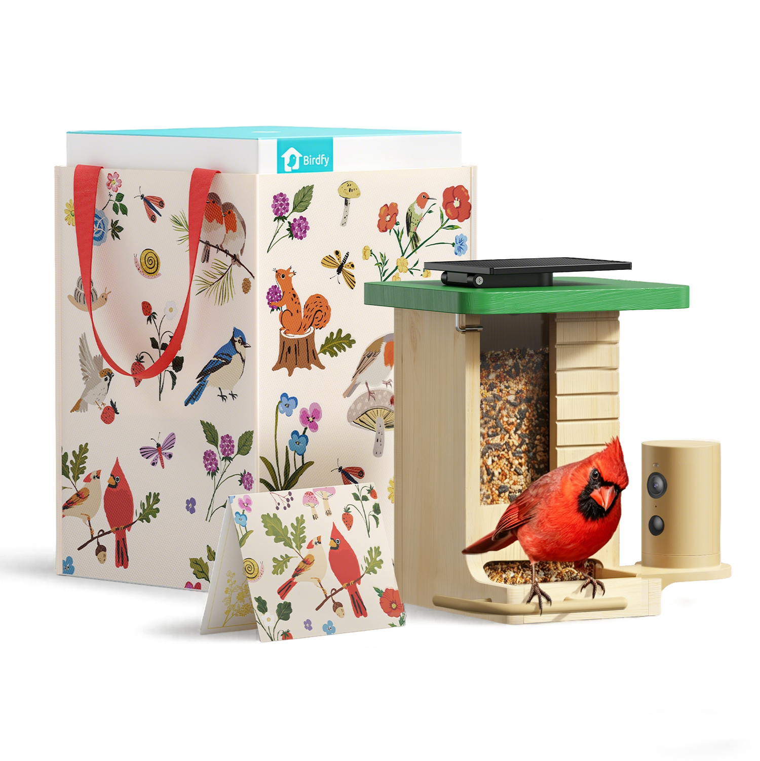 Birdfy Feeder Wood - Limited Gift Set | Smart Bird Feeder with Camera