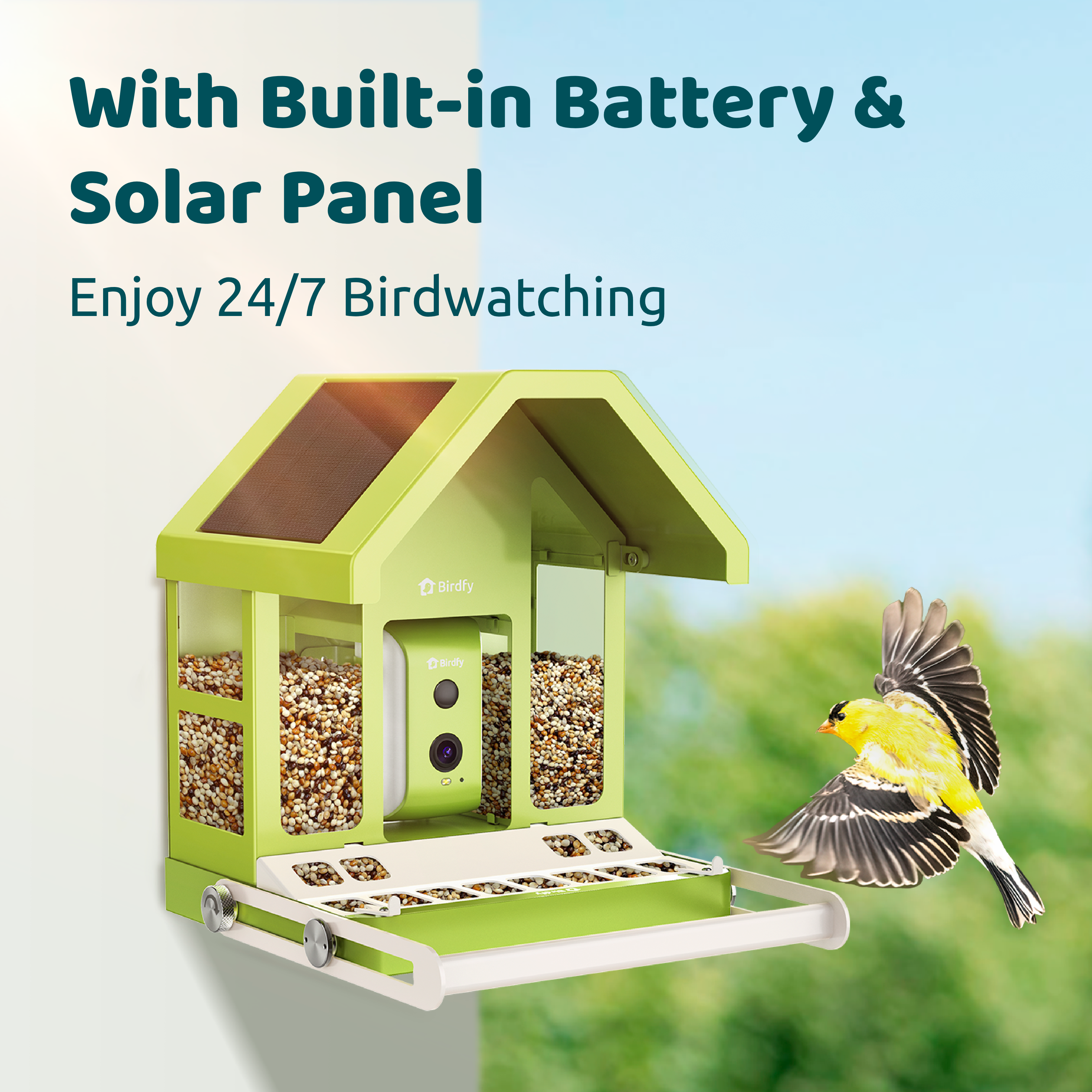 Birdfy Feeder Metal - Smart Metal Feeder with Camera