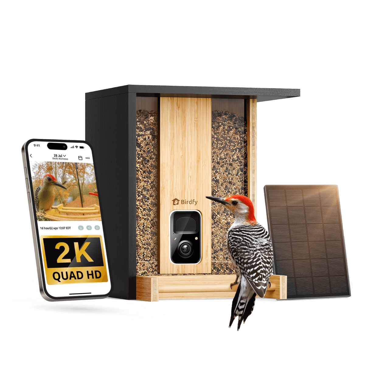 Birdfy Feeder Bamboo - Smart Bird Feeder with Eco-friendly Material