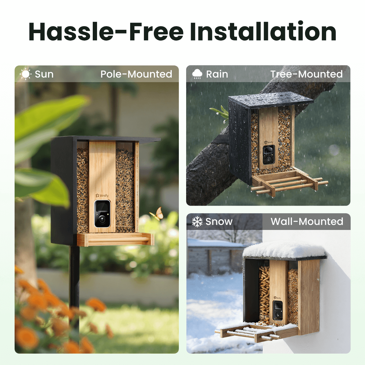 Birdfy Feeder Bamboo - Smart Bird Feeder with Eco-friendly Material