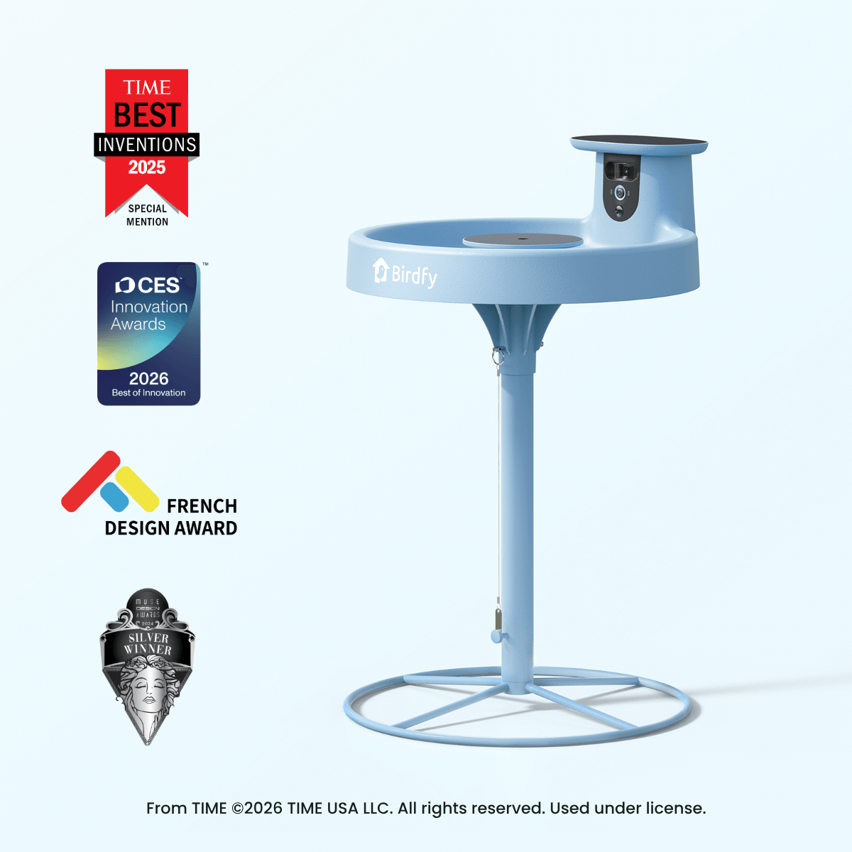 Birdfy Bath Pro with Stand - Solar-Powered Smart Birdbath with Fountain