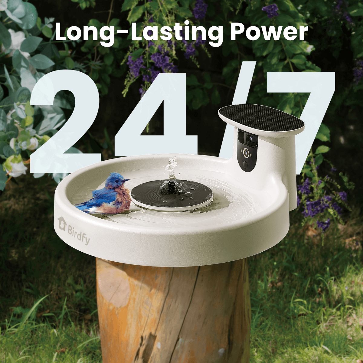 Birdfy Bath Pro with Stand - Solar-Powered Smart Birdbath with Fountain