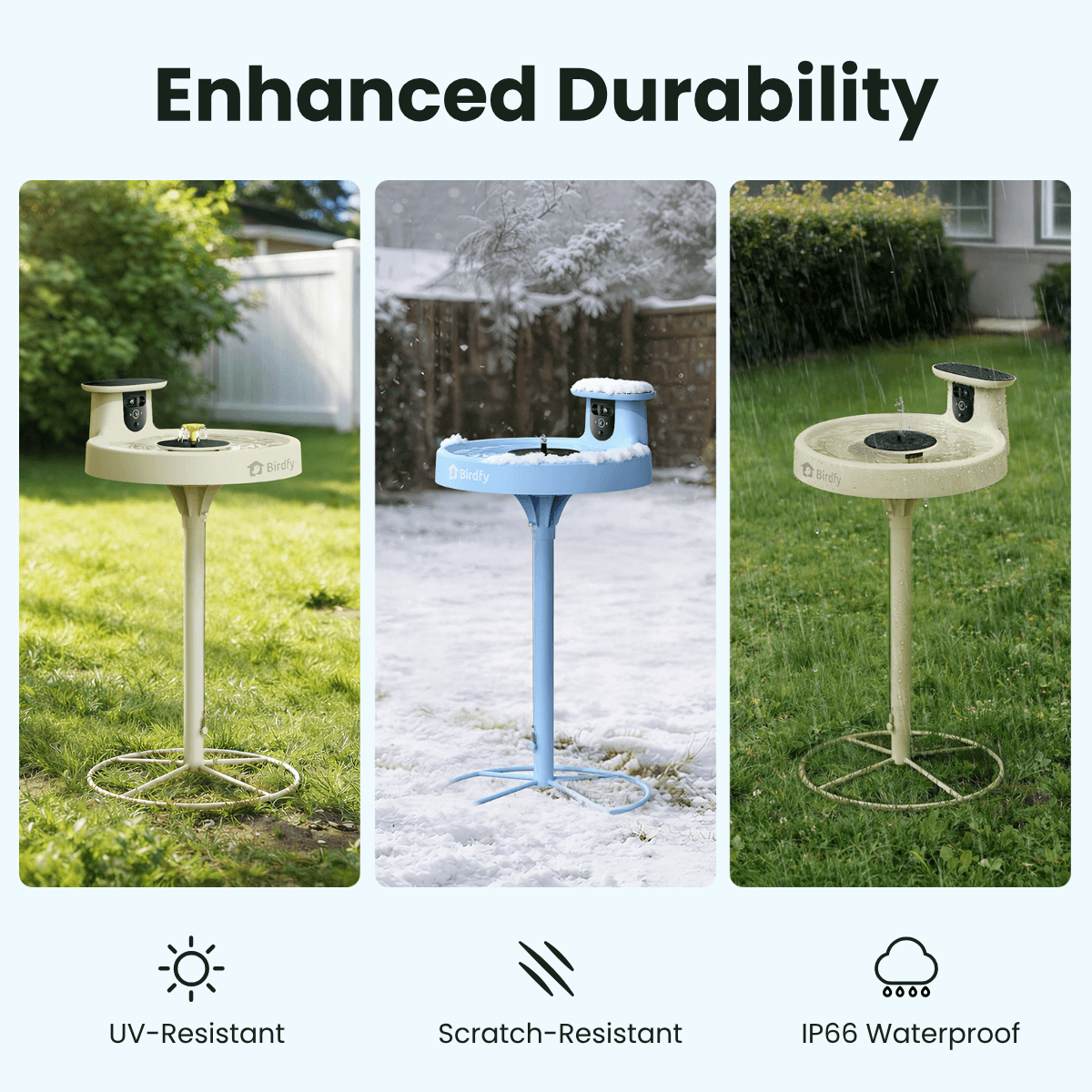 Birdfy Bath Pro - Solar-Powered Smart Birdbath with Fountain