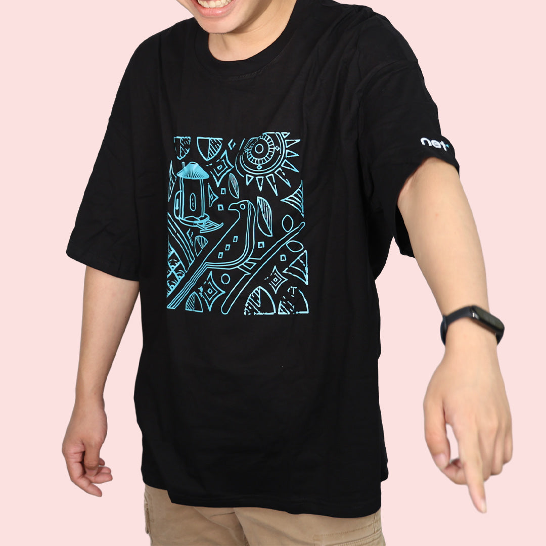 Birdfy Oversize Black T-shirt