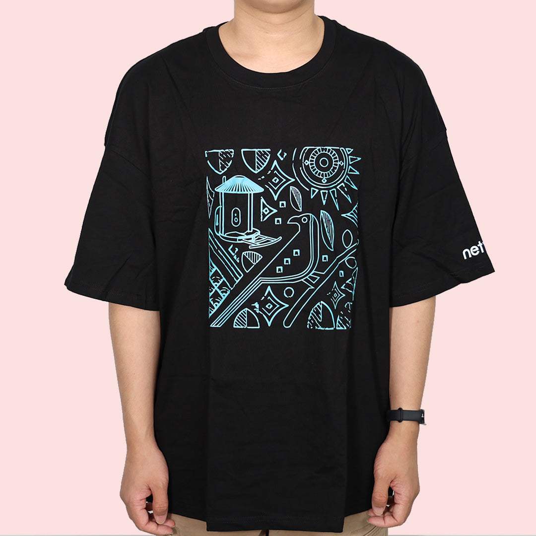 Birdfy Oversize Black T-shirt