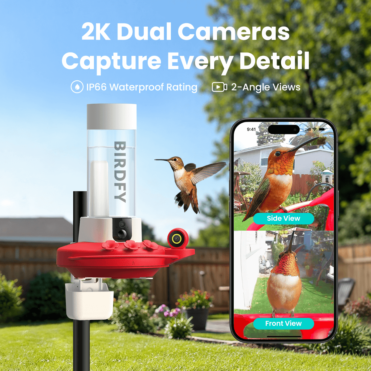Birdfy Hum Feeder Duo - Hummingbird Feeder with Dual Camera